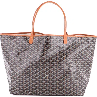 Pre-owned Goyard  Goyard Saint Louis Tote Coated Canvas Gm In Brown