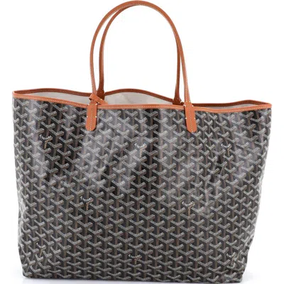 Pre-owned Goyard  Goyard Saint Louis Tote Coated Canvas Gm In Brown