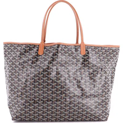 Pre-owned Goyard  Goyard Saint Louis Tote Coated Canvas Gm In Brown