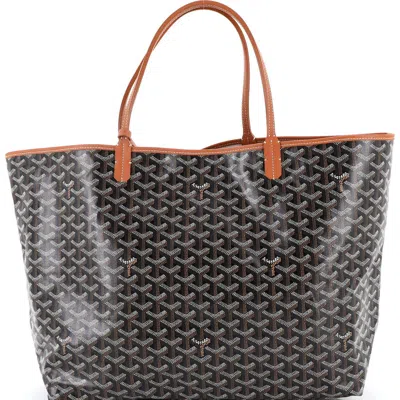 Pre-owned Goyard  Goyard Saint Louis Tote Coated Canvas Gm In Brown