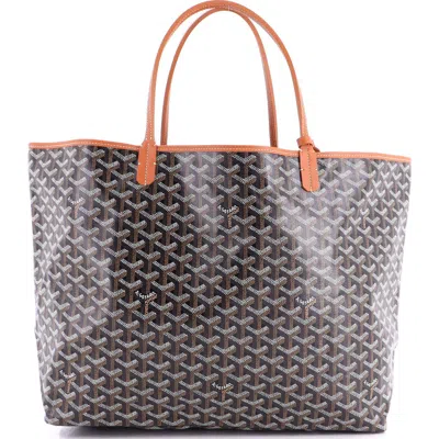 Pre-owned Goyard  Goyard Saint Louis Tote Coated Canvas Gm In Brown