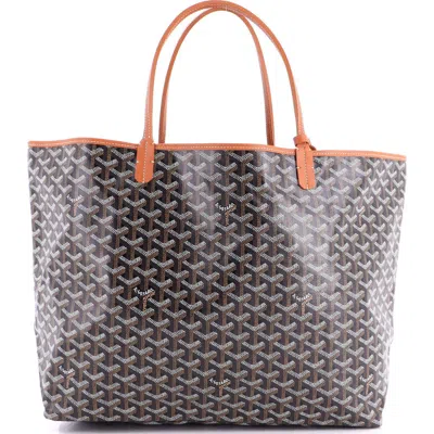 Pre-owned Goyard  Goyard Saint Louis Tote Coated Canvas Gm In Brown