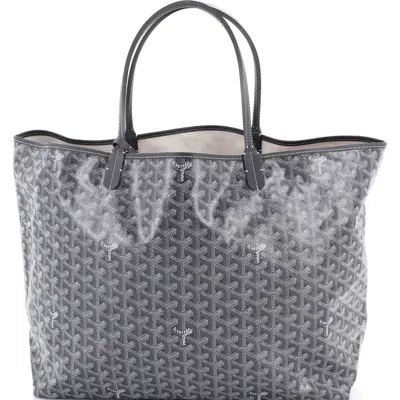 Pre-owned Goyard  Goyard Saint Louis Tote Coated Canvas Gm In Gray