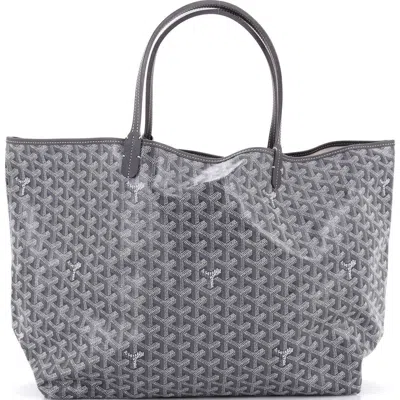 Pre-owned Goyard  Goyard Saint Louis Tote Coated Canvas Gm In Gray
