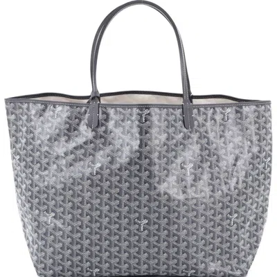 Pre-owned Goyard  Goyard Saint Louis Tote Coated Canvas Gm In Gray