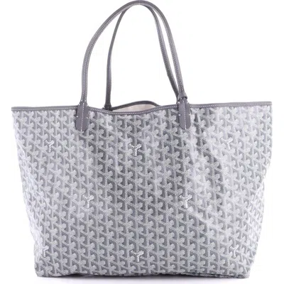 Pre-owned Goyard  Goyard Saint Louis Tote Coated Canvas Gm In Gray