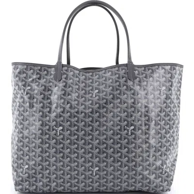 Pre-owned Goyard  Goyard Saint Louis Tote Coated Canvas Gm In Gray