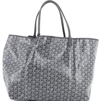 Pre-owned Goyard  Goyard Saint Louis Tote Coated Canvas Gm In Gray