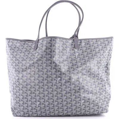 Pre-owned Goyard  Goyard Saint Louis Tote Coated Canvas Gm In Gray