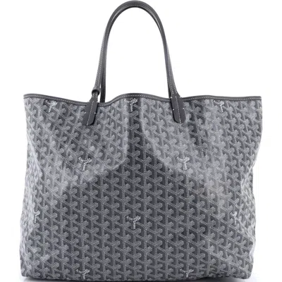 Pre-owned Goyard  Goyard Saint Louis Tote Coated Canvas Gm In Gray