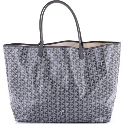 Pre-owned Goyard  Goyard Saint Louis Tote Coated Canvas Gm In Gray