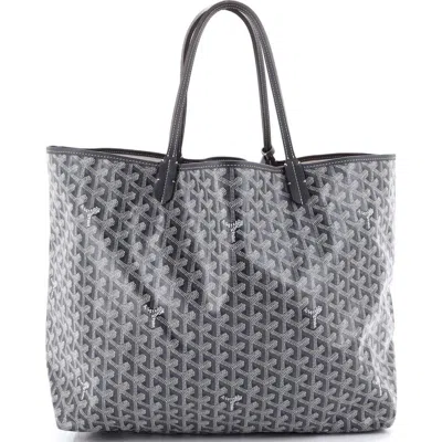 Pre-owned Goyard  Goyard Saint Louis Tote Coated Canvas Gm In Gray