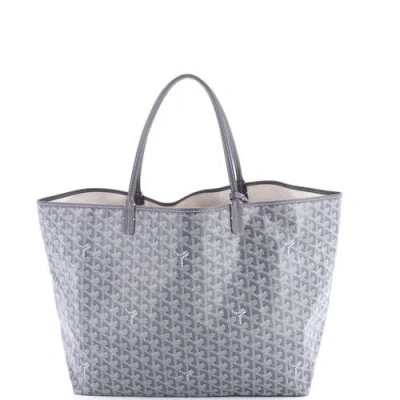 Pre-owned Goyard  Goyard Saint Louis Tote Coated Canvas Gm In Gray