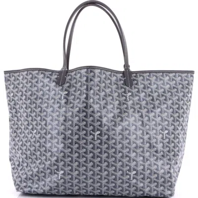 Pre-owned Goyard  Goyard Saint Louis Tote Coated Canvas Gm In Gray