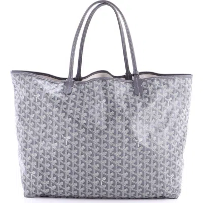 Pre-owned Goyard  Goyard Saint Louis Tote Coated Canvas Gm In Gray