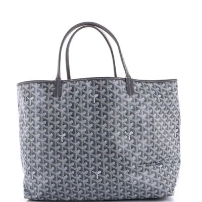 Pre-owned Goyard  Goyard Saint Louis Tote Coated Canvas Gm In Grey