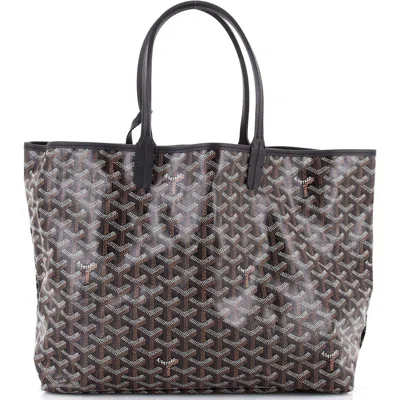 Pre-owned Goyard  Goyard Saint Louis Tote Coated Canvas Pm In Black