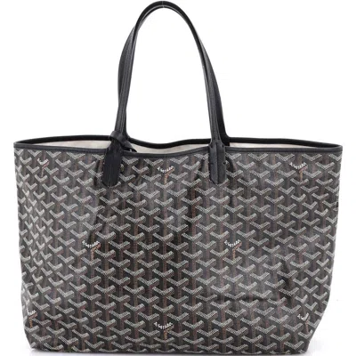 Pre-owned Goyard  Goyard Saint Louis Tote Coated Canvas Pm In Black