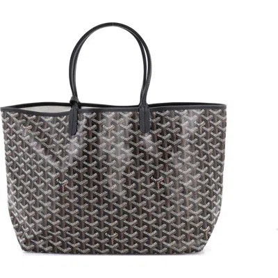 Pre-owned Goyard  Goyard Saint Louis Tote Coated Canvas Pm In Black