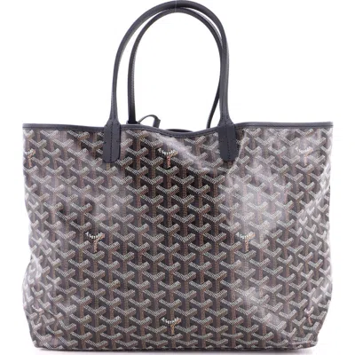 Pre-owned Goyard  Goyard Saint Louis Tote Coated Canvas Pm In Black