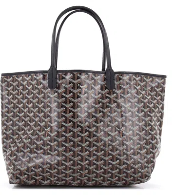 Pre-owned Goyard  Goyard Saint Louis Tote Coated Canvas Pm In Black