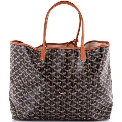 Pre-owned Goyard  Goyard Saint Louis Tote Coated Canvas Pm In Black