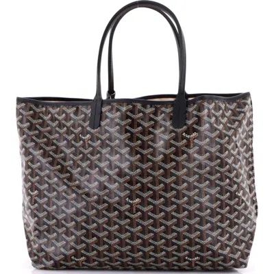 Pre-owned Goyard  Goyard Saint Louis Tote Coated Canvas Pm In Black