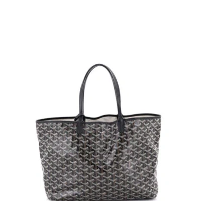 Pre-owned Goyard  Goyard Saint Louis Tote Coated Canvas Pm In Black