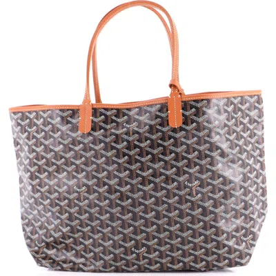 Pre-owned Goyard  Goyard Saint Louis Tote Coated Canvas Pm In Brown
