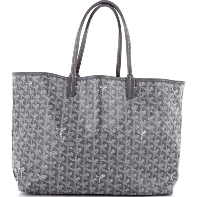 Pre-owned Goyard  Goyard Saint Louis Tote Coated Canvas Pm In Gray