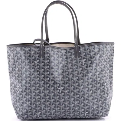 Pre-owned Goyard  Goyard Saint Louis Tote Coated Canvas Pm In Gray