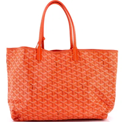 Pre-owned Goyard  Goyard Saint Louis Tote Coated Canvas Pm In Orange