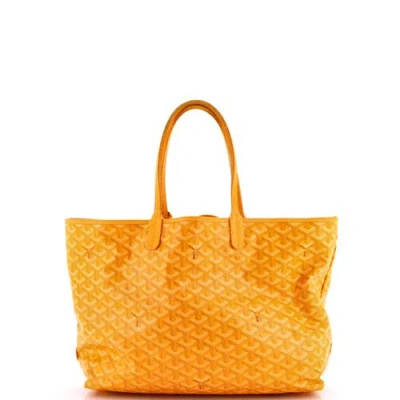 Pre-owned Goyard  Goyard Saint Louis Tote Coated Canvas Pm In Orange