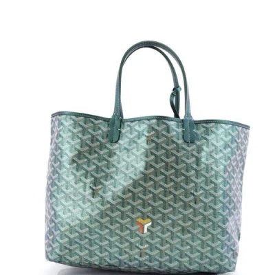 Pre-owned Goyard  Goyard Saint Louis Tote Iridescent Coated Canvas Pm In Orange