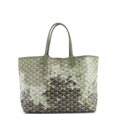 Pre-owned Goyard  Goyard Saint Louis Tote Limited Edition Canopee Coated Canvas Pm In Green