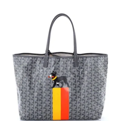 Pre-owned Goyard  Goyard Saint Louis Tote Printed Coated Canvas Pm In Gray