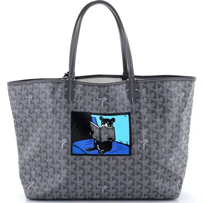 Pre-owned Goyard  Goyard Saint Louis Tote Printed Coated Canvas Pm In Gray