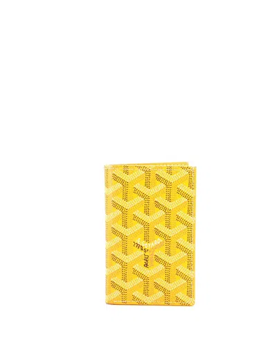 Pre-owned Pre-owned Goyard  Goyard Saint Pierre Card Case Coated Canvas In Yellow