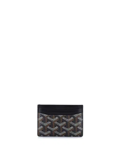 Pre-owned Pre-owned Goyard  Goyard Saint Sulpice Card Holder Coated Canvas In Black