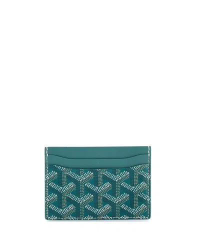 Pre-owned Pre-owned Goyard  Goyard Saint Sulpice Card Holder Coated Canvas In Green