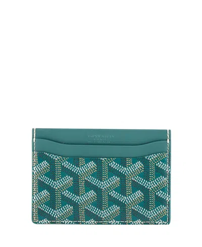 Pre-owned Pre-owned Goyard  Goyard Saint Sulpice Card Holder Coated Canvas In Green
