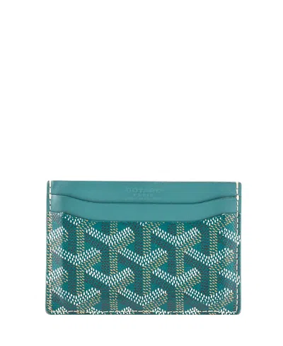 Pre-owned Pre-owned Goyard  Goyard Saint Sulpice Card Holder Coated Canvas In Green