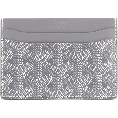 Pre-owned Goyard  Goyard Saint Sulpice Card Holder Coated Canvas In Gray