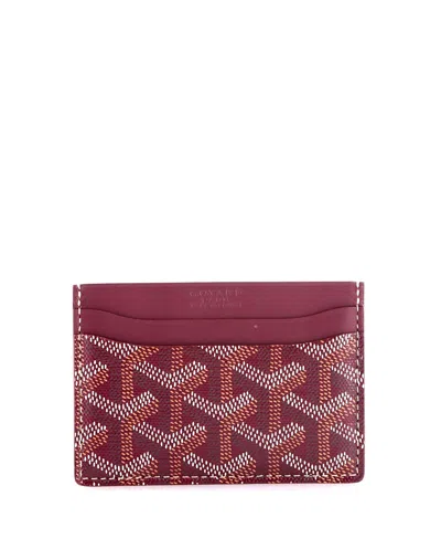 Pre-owned Pre-owned Goyard  Goyard Saint Sulpice Card Holder Coated Canvas In Red