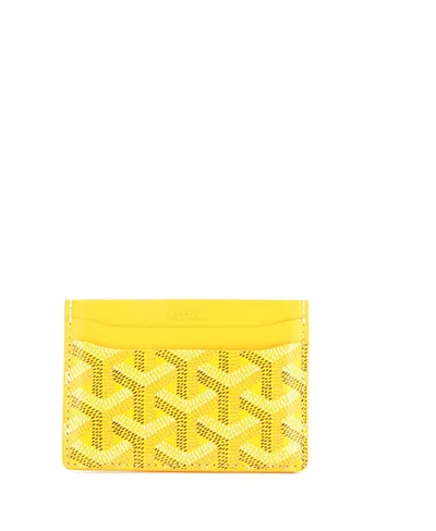 Pre-owned Pre-owned Goyard  Goyard Saint Sulpice Card Holder Coated Canvas In Yellow