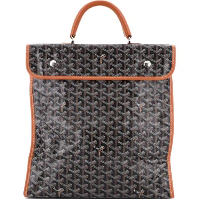 Pre-owned Goyard  Goyard Sainte Lucie Bag Coated Canvas In Brown