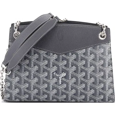 Pre-owned Goyard  Goyard Structured Rouette Chain Shoulder Bag Coated Canvas Mini In Gray