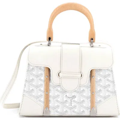 Pre-owned Goyard  Goyard Structured Saigon Top Handle Bag Coated Canvas With Leather Mini In Multi