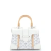 Pre-owned Goyard  Goyard Structured Saigon Top Handle Bag Coated Canvas With Leather Mini In White