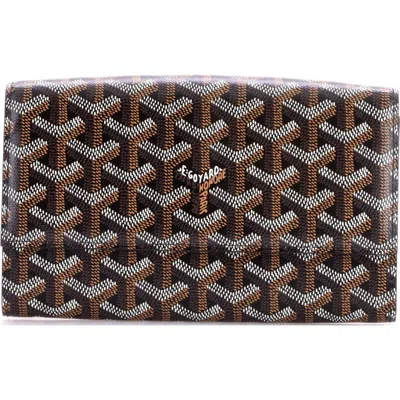 Pre-owned Goyard  Goyard Varenne Continental Wallet With Strap Coated Canvas In Black